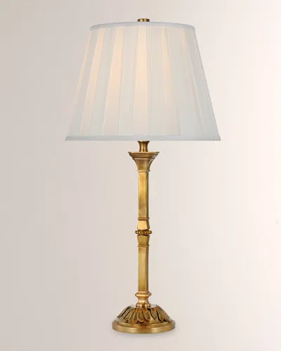 Visual Comfort Signature Doris Table Lamp With Pleated Shade By Ralph Lauren In Natural Brass