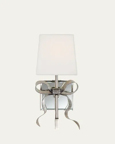 Visual Comfort Signature Ellery Grosgrain Bow Small Sconce In Silver