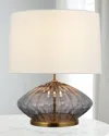 Visual Comfort Signature Everleigh Medium Fluted Table Lamp By Kate Spade New York In Smoked Glass