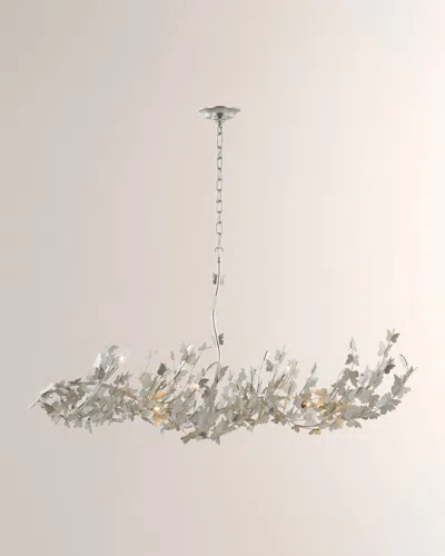 Visual Comfort Signature Farfalle Large Linear Chandelier By Julie Neill In Burnished Silver Leaf
