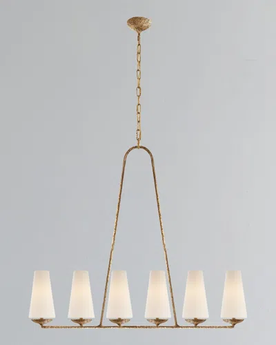 Visual Comfort Signature Fontaine Linear Chandelier By Aerin In Aged Iron