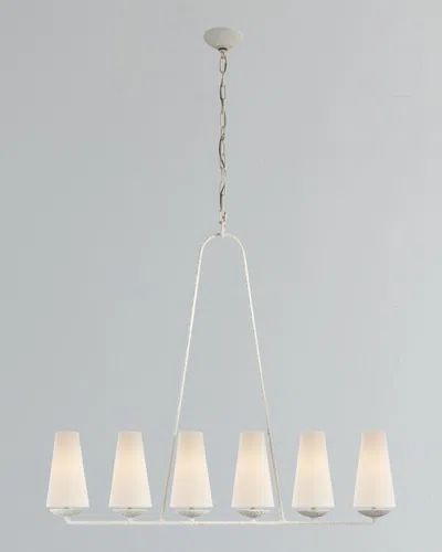 Visual Comfort Signature Fontaine Linear Chandelier By Aerin In White