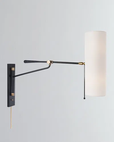 Visual Comfort Signature Frankfort Articulating Wall Light By Aerin In Black And Gold