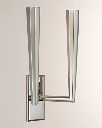 Visual Comfort Signature Galahad Double Sconce By Thomas O'brien In Silver