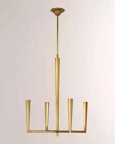 Visual Comfort Signature Galahad Small Chandelier By Thomas O'brien In Antique Brass