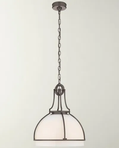 Visual Comfort Signature Gracie Large Dome Pendant By Chapman & Myers In Black