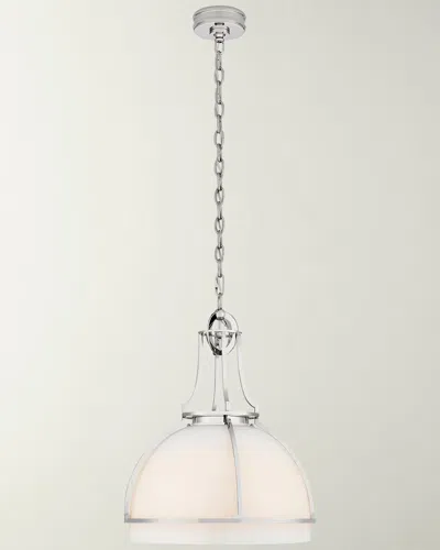 Visual Comfort Signature Gracie Large Dome Pendant By Chapman & Myers In Silver