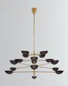 Visual Comfort Signature Graphic Grande Four Tier Chandelier By Aerin In Black And Gold