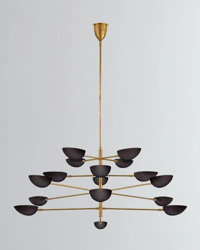 Visual Comfort Signature Graphic Grande Four Tier Chandelier By Aerin In Black And Gold