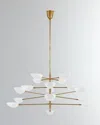 Visual Comfort Signature Graphic Grande Four Tier Chandelier By Aerin In White And Gold