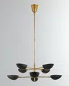 Visual Comfort Signature Graphic Large Two Tier Chandelier By Aerin In Black And Gold