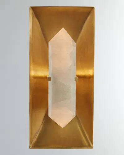 Visual Comfort Signature Halcyon Rectangle Sconce By Kelly Wearstler In Antq Burn Brass