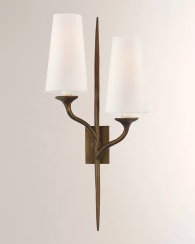 Visual Comfort Signature Iberia Double Left Sconce By Julie Neill In Brown
