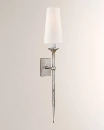 Visual Comfort Signature Iberia Single Sconce By Julie Neill In Burnished Silver Leaf
