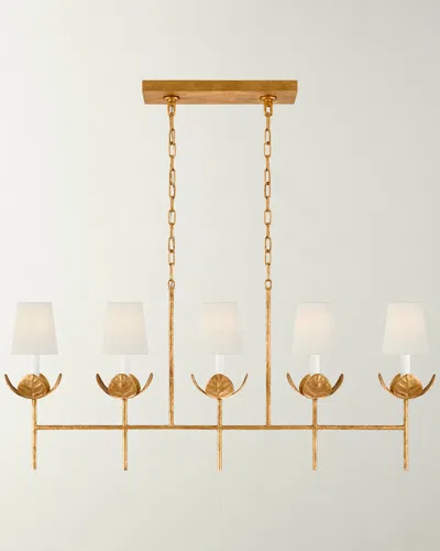 Visual Comfort Signature Illana Large Linear Chandelier By Julie Neill In Gold