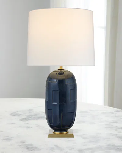 Visual Comfort Signature Incasso Large Table Lamp By Thomas O'brien In Blue/brown