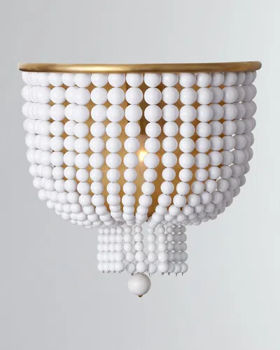 Visual Comfort Signature Jacqueline Medium Sconce By Aerin In White And Gold