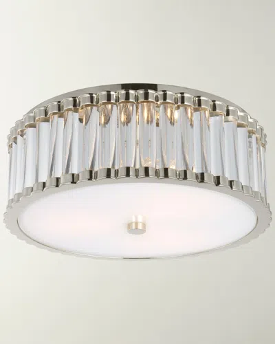 Visual Comfort Signature Kean 14" Flush Mount By Chapman & Myers In Polished Nickel