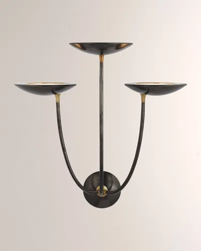 Visual Comfort Signature Keira 3-light Large Triple Sconce By Thomas O'brien - 23" In Bronze