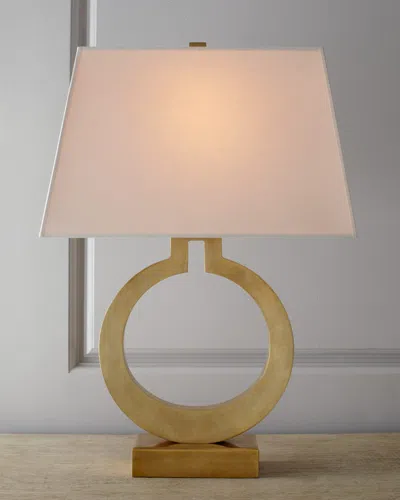 Visual Comfort Signature Large Ring Table Lamp By Chapman & Myers In Antq Burn Brass