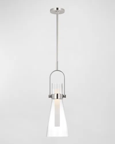 Visual Comfort Signature Larkin 9" Conical Pendant By Ian K Fowler In Silver