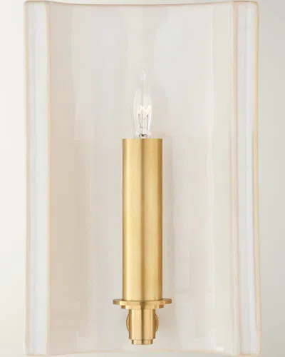 Visual Comfort Signature Leeds Small Rectangle Sconce By Christopher Spitzmiller In Ivory