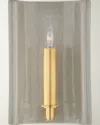 Visual Comfort Signature Leeds Small Rectangle Sconce By Christopher Spitzmiller In Shellish Gray