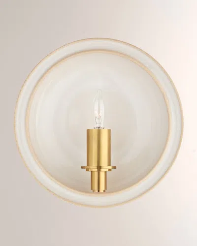Visual Comfort Signature Leeds Small Round Sconce By Christopher Spitzmiller In Ivory