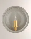 Visual Comfort Signature Leeds Small Round Sconce By Christopher Spitzmiller In Shellish Gray
