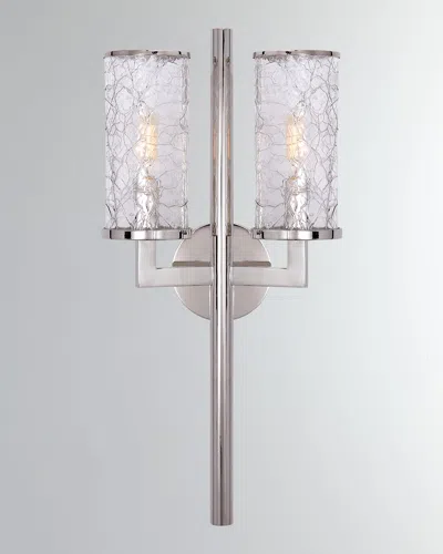 Visual Comfort Signature Liaison Double Sconce By Kelly Wearstler In Polished Nickel