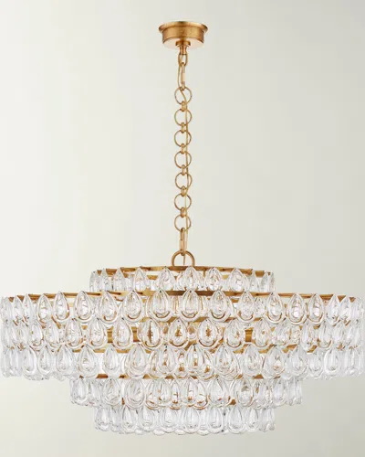 Visual Comfort Signature Liscia Large Chandelier By Aerin In Gild