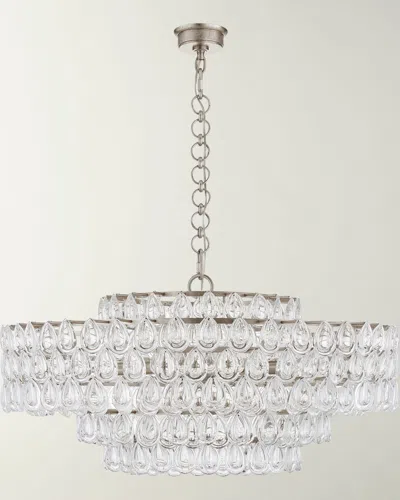 Visual Comfort Signature Liscia Large Chandelier By Aerin In Silver Leaf