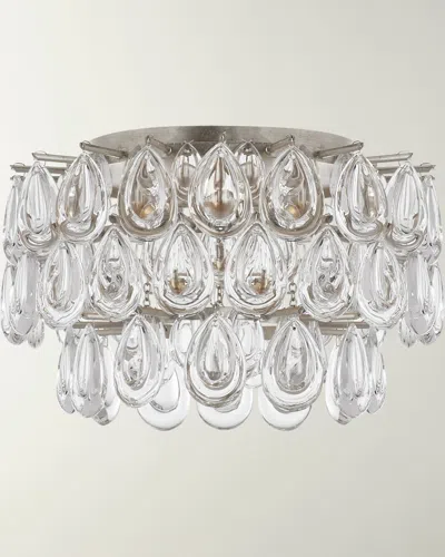 Visual Comfort Signature Liscia Small Flush Mount By Aerin In Silver