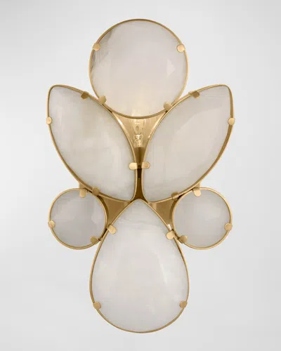 Visual Comfort Signature Lloyd 10" Small Jeweled Sconce By Kate Spade New York In Soft Brass With Alabaster