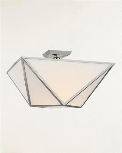 Visual Comfort Signature Lorino Large Semi-flush Mount By Julie Neill In Polished Nickel