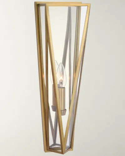 Visual Comfort Signature Lorino Medium Sconce In Bronze With Clear Glass By Julie Neill In Antique Brass