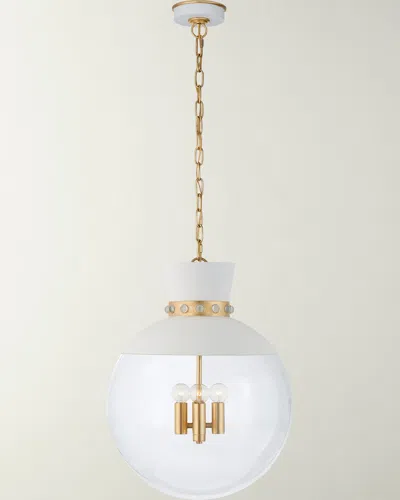 Visual Comfort Signature Lucia Large Pendant By Julie Neill In White And Gild