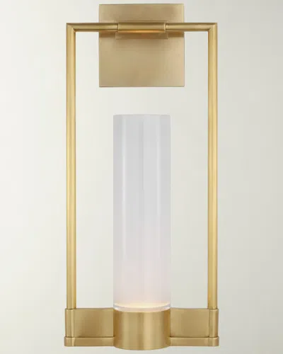 Visual Comfort Signature Lucid Single Bracketed Sconce By Ray Booth In Antique Brass