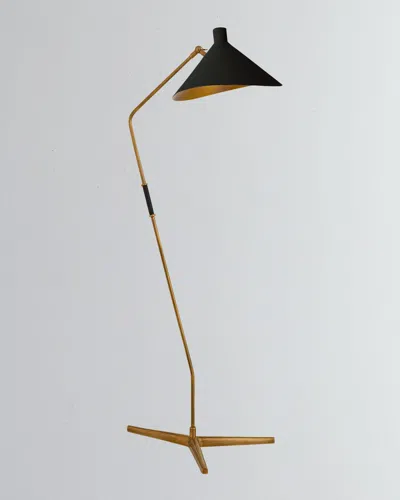 Visual Comfort Signature Mayotte Large Offset Floor Lamp By Aerin In Black/gold