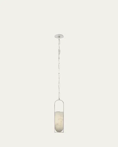 Visual Comfort Signature Melange Small Elongated Pendant By Kelly Wearstler In Silver