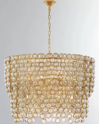 Visual Comfort Signature Milazzo Large Waterfall Chandelier By Julie Neill In Gild And Crystal