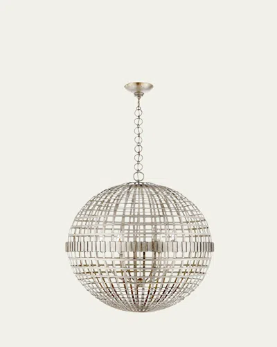 Visual Comfort Signature Mill Large Globe Lantern By Aerin In Silver