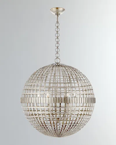 Visual Comfort Signature Mill Large Globe Lantern By Aerin In Silver