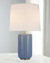 Visual Comfort Signature Minx Large Table Lamp By Thomas O'brien In Polar Blue Crackle