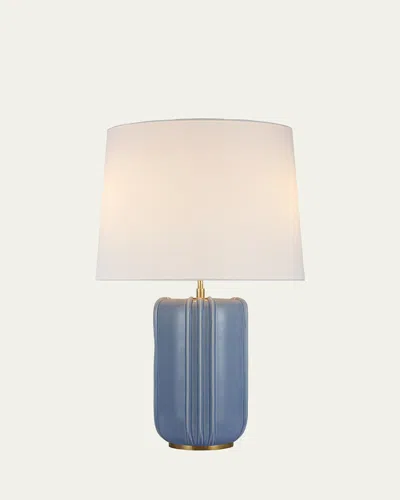 Visual Comfort Signature Minx Large Table Lamp By Thomas O'brien In Polar Blue Crackle