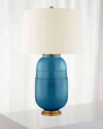 Visual Comfort Signature Newcomb Medium Lamp By Christopher Spitzmiller In Blue