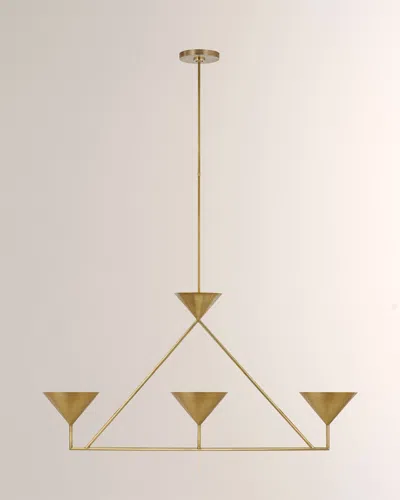 Visual Comfort Signature Orsay Medium 3-light Linear Chandelier By Paloma Contreras In Brass