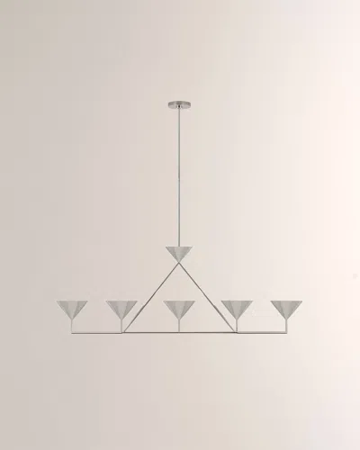 Visual Comfort Signature Orsay Xl 5-light Linear Chandelier By Paloma Contreras In Polished Nickel
