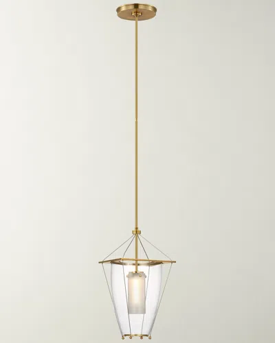 Visual Comfort Signature Ovalle 9" Pendant Lantern By Ray Booth In Antique Brass
