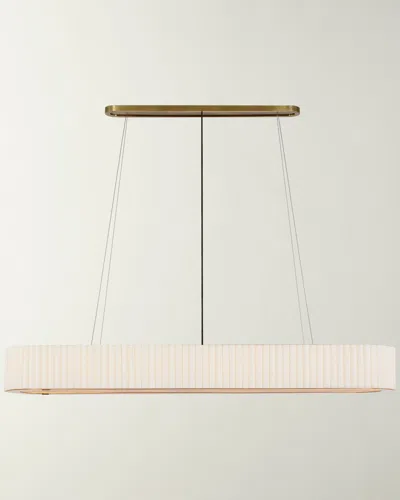 Visual Comfort Signature Palati 72" 9-light Linear Chandelier By Ian K. Fowler In Hand-rubbed Antique Brass